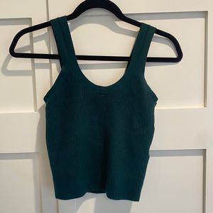 Abercrombie & Fitch Emerald Green Scoop Neck Ottoman Sweater Tank, XS